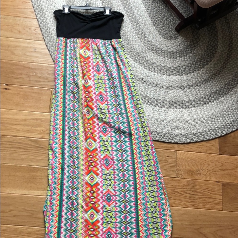 Roxy quicksilver maxi tribal ikat dress large EUC